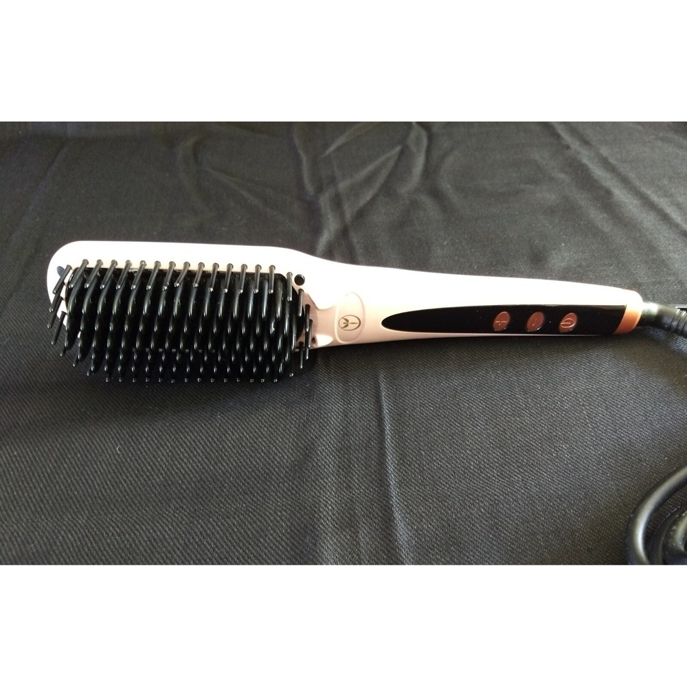 L'ange Hair Straightening Brush Pink Ceramic Heated Styling Tool‎